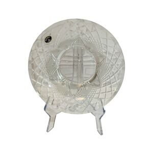 VTG Bohemia Crystal Bowl Athens Diamond‎ Design Fruit Bowl Trifle Bowl MINT!